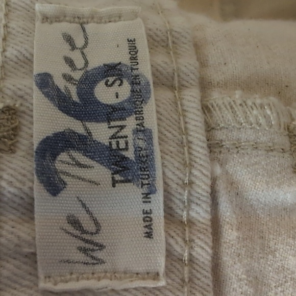 FREE PEOPLE June Shortall Seeded Rinse Cream Overall Romper Western Boho 26 - Picture 6 of 9